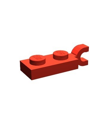 Red Plate, Modified 1 x 2 with Clip Horizontal on End