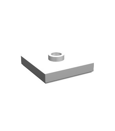 White Plate, Modified 2 x 2 with Groove and 1 Stud in Center