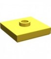 Yellow Plate, Modified 2 x 2 with Groove and 1 Stud in Center