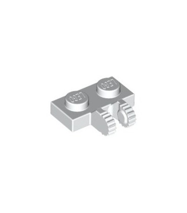 White Hinge Plate 1 x 2 Locking with 2 Fingers on Side