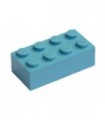 Medium Azure Brick 2 x 4