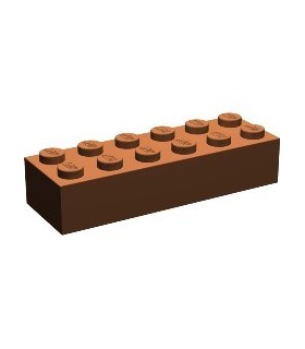 Reddish Brown Brick 2 x 6