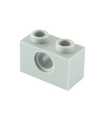 Light Bluish Gray Technic, Brick 1 x 2 with Hole