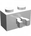 White Brick, Modified 1 x 2 with Vertical Clip