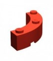 Red Brick, Round Corner 4 x 4 Macaroni Wide with 3 Studs