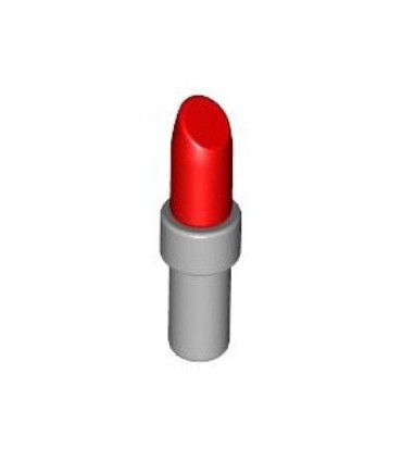 Red Friends Accessories Lipstick with Light Bluish Gray Handle