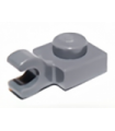 Dark Bluish Gray Plate, Modified 1 x 1 with Clip Horizontal (thick open O clip)