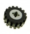 Light Bluish Gray Wheel 8mm D. x 6mm, with Black Tire Offset Tread Small