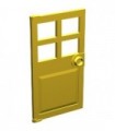 Yellow Door 1 x 4 x 6 with 4 Panes and Stud Handle