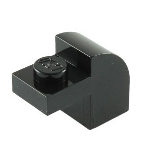 Black Brick, Modified 1 x 2 x 1 1/3 with Curved Top