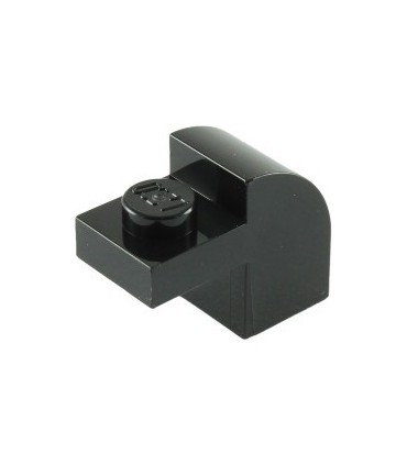 Black Brick, Modified 1 x 2 x 1 1/3 with Curved Top