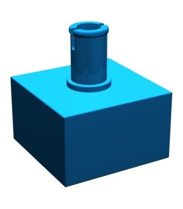 Blue Brick, Modified 2 x 2 No Studs, Top Pin