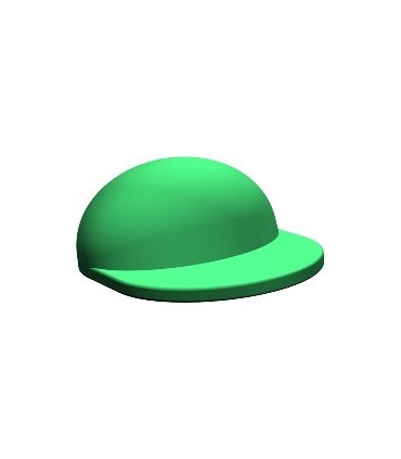 Green Minifig, Headgear Cap - Long Flat Bill