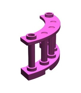 Magenta Fence Spindled 4 x 4 x 2 Quarter Round with 2 Studs