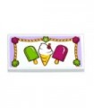 White Tile 2 x 4 with Ice Cream Cone, Popsicles and Rope Trim with Shells and Star Pattern (Sticker) - Set 41094
