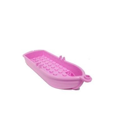 Bright Pink Boat, 14 x 5 x 2 with Oarlocks and 2 Hollow Inside Studs