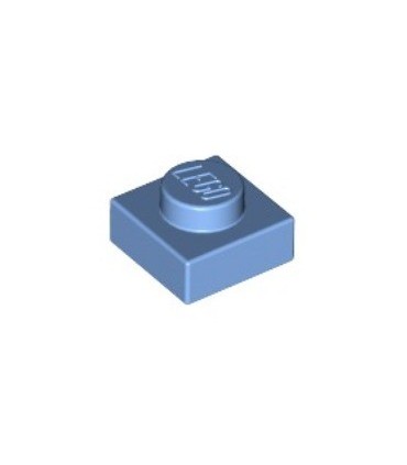 Medium Blue Plate 1 x 1
