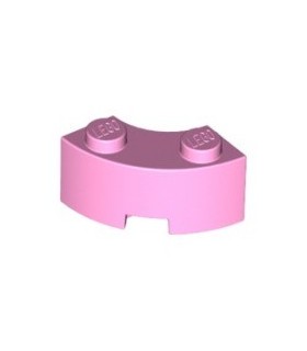 Bright Pink Brick, Round Corner 2 x 2 Macaroni with Stud Notch and Reinforced Underside