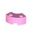 Bright Pink Brick, Round Corner 2 x 2 Macaroni with Stud Notch and Reinforced Underside