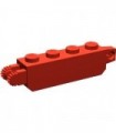 Red Hinge Brick 1 x 4 Locking with 1 Finger Vertical End and 2 Fingers Vertical End