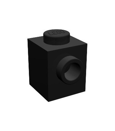 Black Brick, Modified 1 x 1 with Stud on 1 Side
