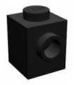 Black Brick, Modified 1 x 1 with Stud on 1 Side