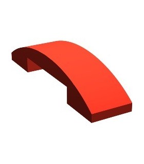 Red Slope, Curved 4 x 1 Double No Studs