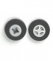 Light Bluish Gray Wheel 8mm D. x 6mm with Black Tire 14mm D. x 4mm Smooth Small Single - New Style