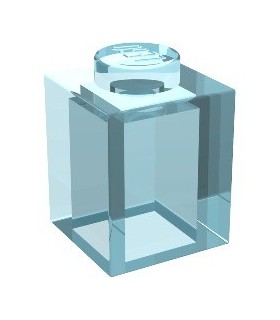 Trans-Light Blue Brick 1 x 1