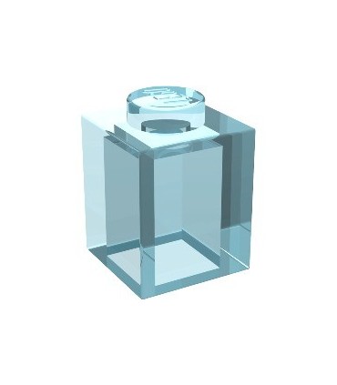 Trans-Light Blue Brick 1 x 1