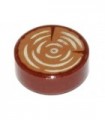 Reddish Brown Tile, Round 1 x 1 with Tree Stump Pattern