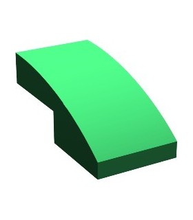 Green Slope, Curved 2 x 1 No Studs