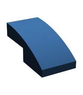 Dark Blue Slope, Curved 2 x 1 No Studs