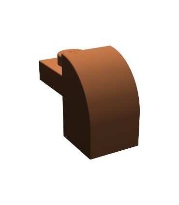 Reddish Brown Brick, Modified 1 x 2 x 1 1/3 with Curved Top