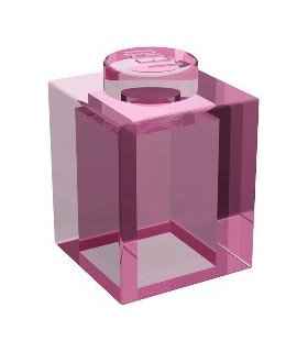 Trans-Dark Pink Brick 1 x 1