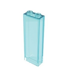 Trans-Light Blue Brick 1 x 2 x 5 without Side Supports