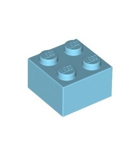 Medium Azure Brick 2 x 2