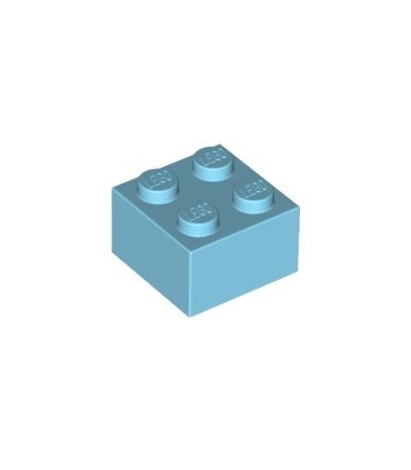 Medium Azure Brick 2 x 2