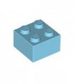 Medium Azure Brick 2 x 2