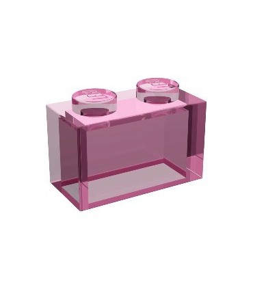 Trans-Dark Pink Brick 1 x 2 without Bottom Tube