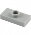 Light Bluish Gray Plate, Modified 1 x 2 with 1 Stud with Groove and Bottom Stud Holder (Jumper)