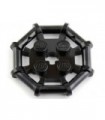 Black Plate, Modified 2 x 2 with Bar Frame Octagonal, Reinforced, Completely Round Studs