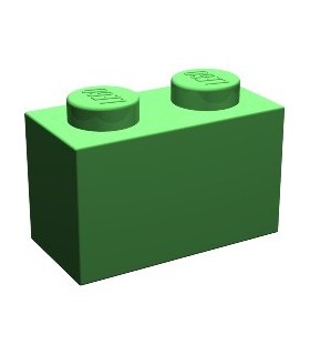 Bright Green Brick 1 x 2