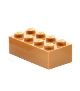 Medium Nougat Brick 2 x 4