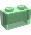 Trans-Green Brick 1 x 2 without Bottom Tube