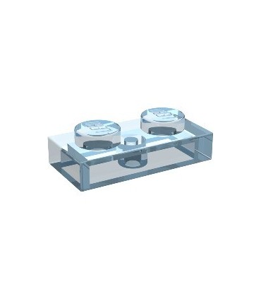 Trans-Light Blue Plate 1 x 2