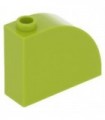 Lime Brick, Modified 1 x 3 x 2 with Curved Top