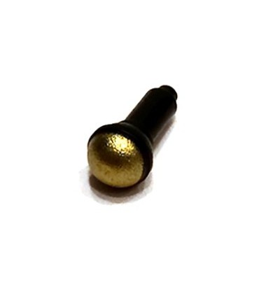 Black Minifig, Utensil Microphone with Metallic Gold Top Half Screen Pattern