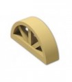 Tan Window 1 x 4 x 1 2/3 with Spoked Rounded Top