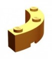 Orange Brick, Round Corner 4 x 4 Macaroni Wide with 3 Studs